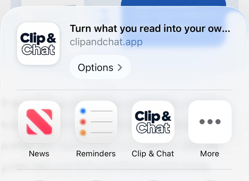 Clip & Chat in Safari’s share sheet